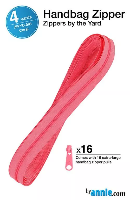 Zipper 4yds with Pulls ZIPYD-001-CORAL