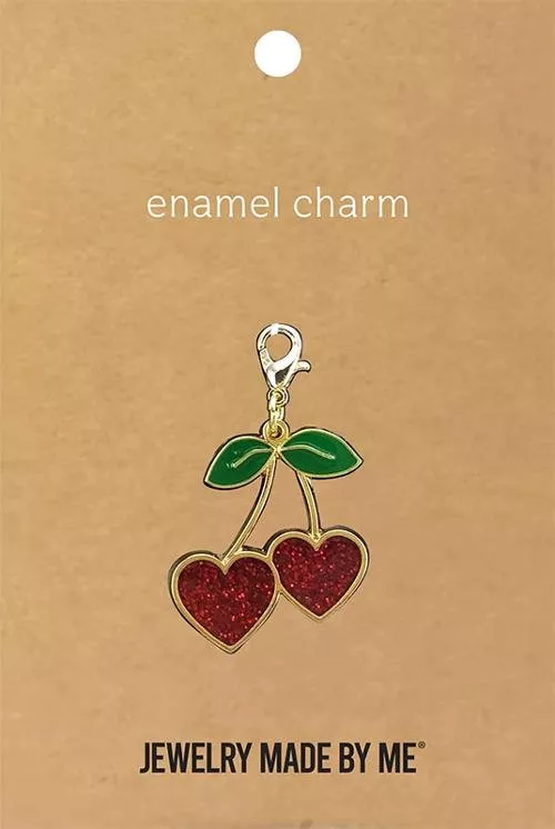 Zipper Pull Charm By:Jewelry Made By Me AA30P25315 Cherry Hearts