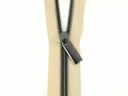 Zippers By The Yard (3 yards #5)/Beige Gunmetal (Sallie Tomato)