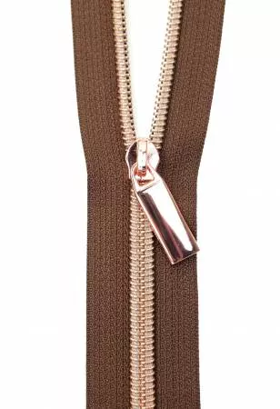 Zippers By The Yard(3 yards #5)/Brown Rose Gold (Sallie Tomato)