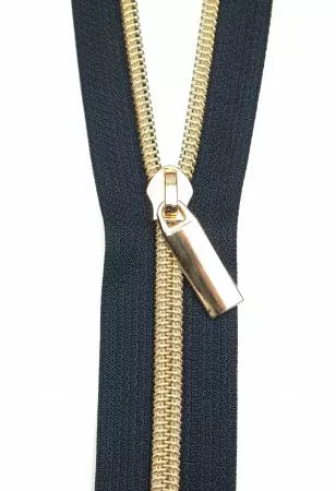Zippers By The Yard (3 yards #5)/Navy Light Gold (Sallie Tomato)