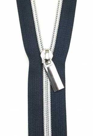 Zippers By The Yard - 3 yards #5 - Navy Nickel - Sallie Tomato