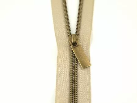 Zippers By The Yard Beige Tape Antique Teeth #5