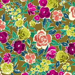 Zola LARGE FLORAL DK AVOCADO
