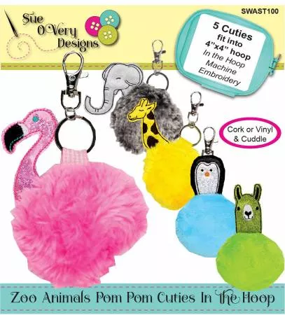 Zoo Animal Pom Pom Cuties In the Hoop